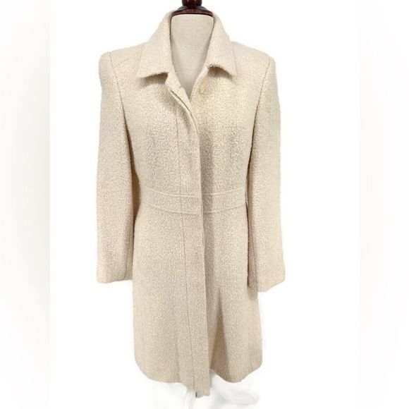 MixIt Vintage Wool Blend Knee Length Cream Coat Sz S - Picture 4 of 10